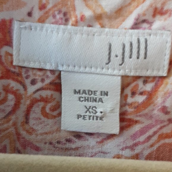 J Jill Sleeveless Shift Dress Geometric Floral Pattern Size XS Petite - Picture 8 of 10